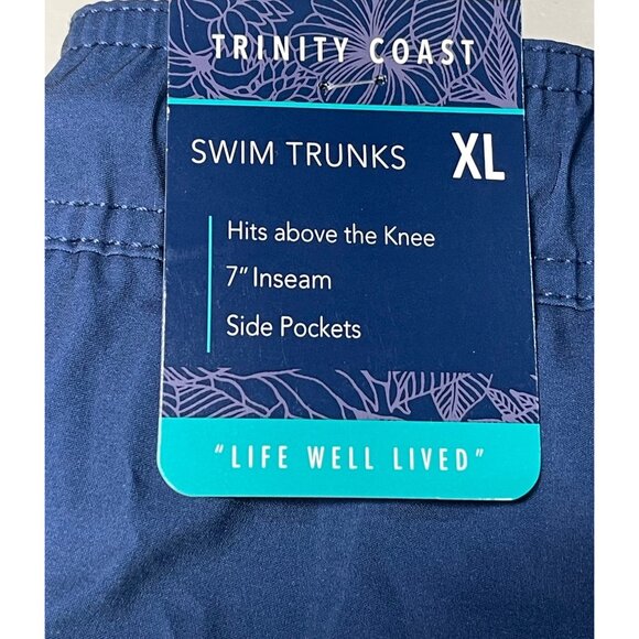 Trinity Coast Mens Swim Trunks XL Blue & Aqua Colorblock Design - Picture 7 of 8